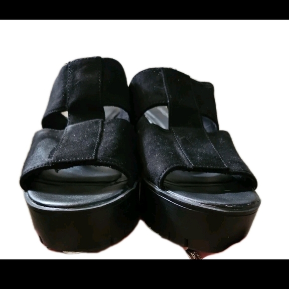 Divided Women’s Black Chunky Strappy Platform Trendy Block Heel Sandals 39 - Picture 4 of 12